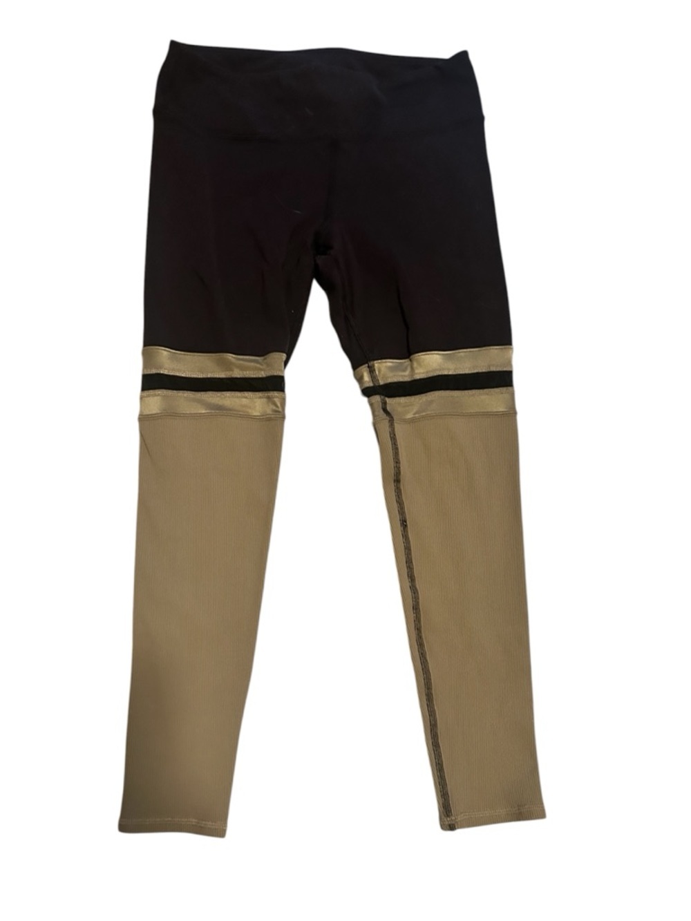 ALO Player High Waist Leggings in Black and Olive Branch 7/8” LengthSize Medium - Picture 3 of 4